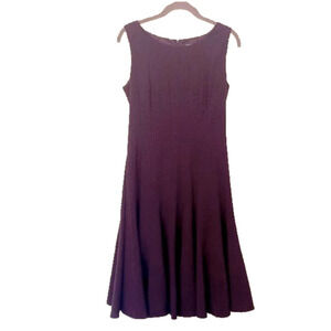 Tailored Panels Exquisite Fit & Flare Dress Purple Size 6 Long and Lean Vertical
